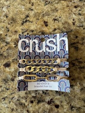 Crush So Extra Gold-Tone Bracelet Hair Ties - Gold, 3-Pack